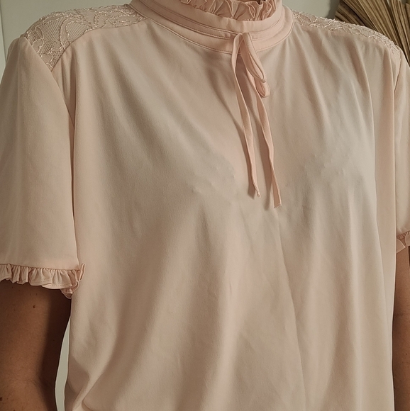 Karl Lagerfeld Pink Ruffle Blouse - Picture 4 of 7